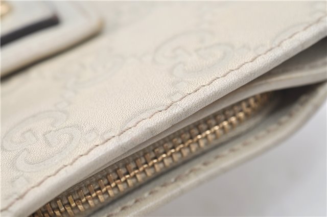 Authentic GUCCI Guccissima Abbey Bifold Wallet Purse Leather 154255 Ivory H4192