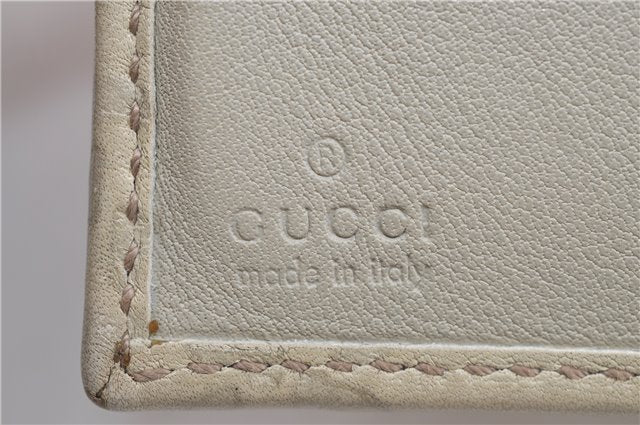 Authentic GUCCI Guccissima Abbey Bifold Wallet Purse Leather 154255 Ivory H4192