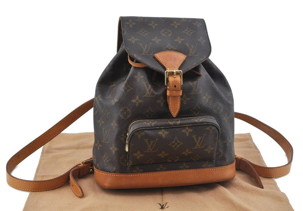 Authentic LOUIS VUITTON Monogram Montsouris MM Backpack M51136 LV H4207