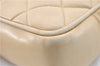 Authentic CHANEL Lamb Skin Matelasse Chain Shoulder Tote Bag Beige CC H4215