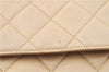 Authentic CHANEL Lamb Skin Matelasse Chain Shoulder Tote Bag Beige CC H4215