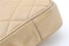 Authentic CHANEL Lamb Skin Matelasse Chain Shoulder Tote Bag Beige CC H4215