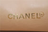 Authentic CHANEL Lamb Skin Matelasse Chain Shoulder Tote Bag Beige CC H4215