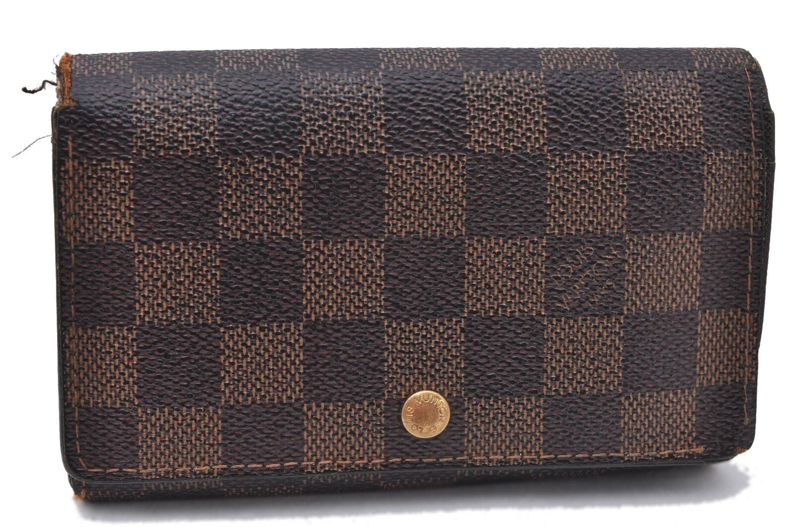 Auth LOUIS VUITTON Damier Porte Monnaie Billets Tresor Wallet N61730 LV H4226