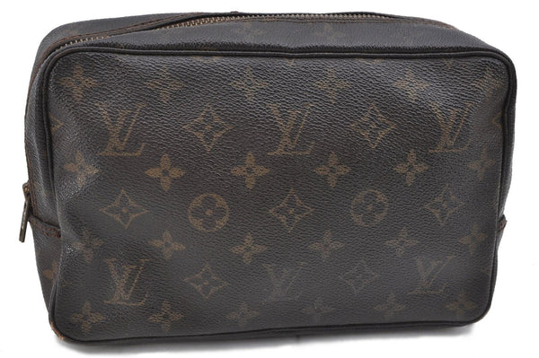 Auth LOUIS VUITTON Monogram Trousse Toilette 23 Clutch Bag Junk Old Model H4242