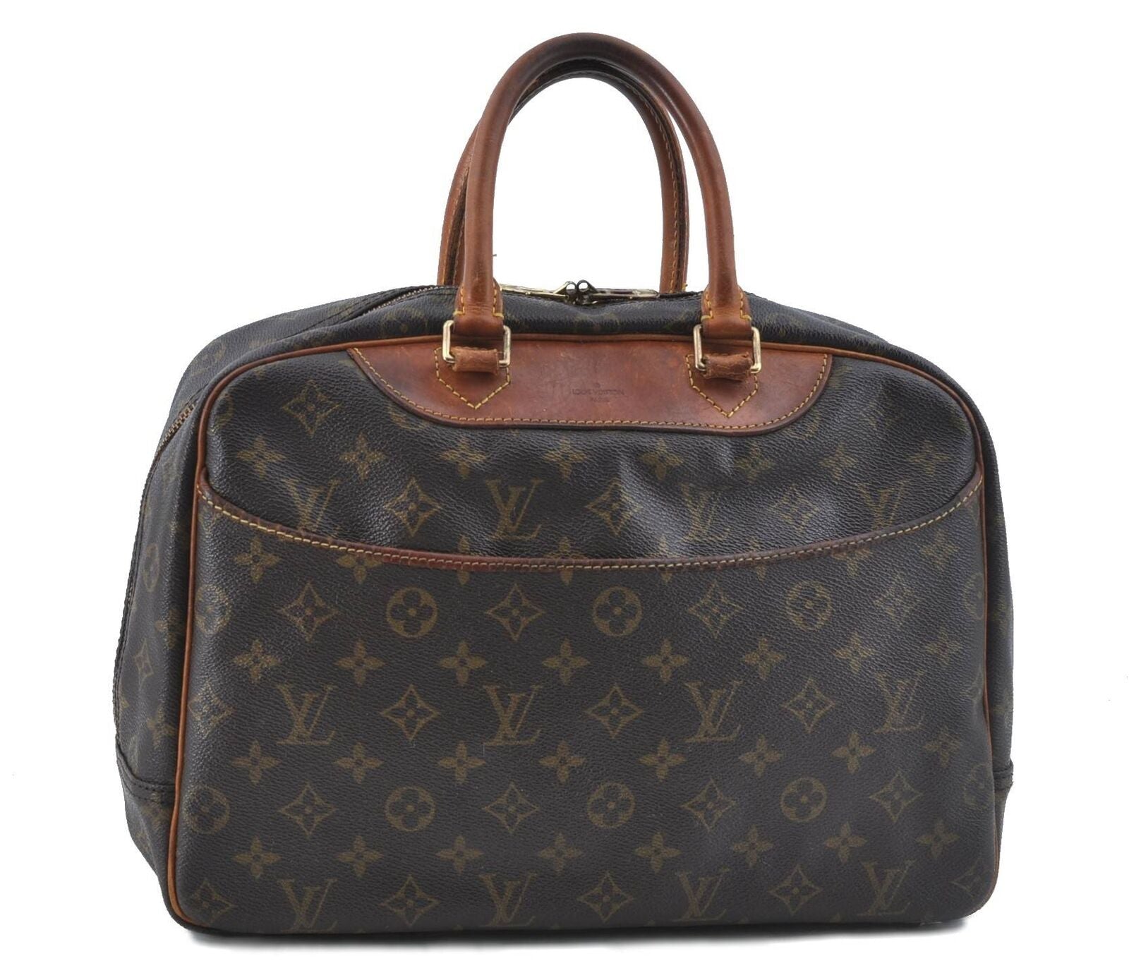 Authentic LOUIS VUITTON Monogram Deauville Hand Bag M47270 LV H4251