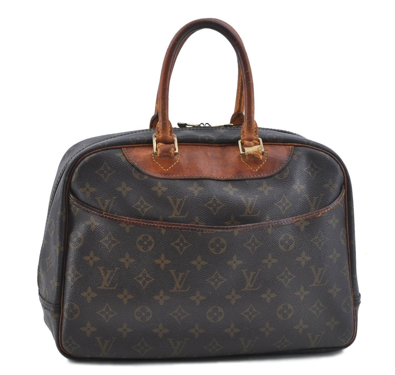 Authentic LOUIS VUITTON Monogram Deauville Hand Bag M47270 LV H4257
