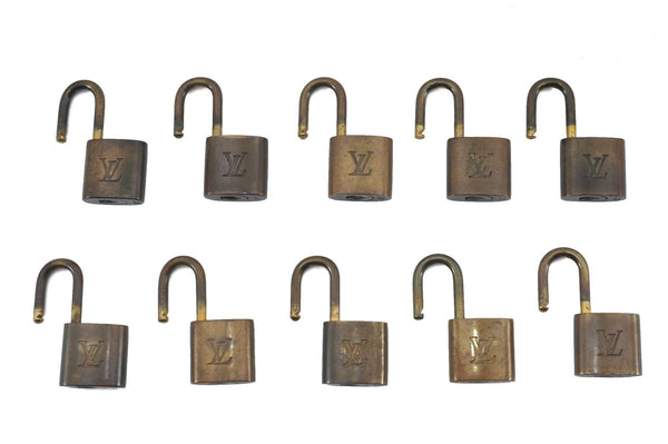 Authentic LOUIS VUITTON Padlock Gold 10Set LV H4265