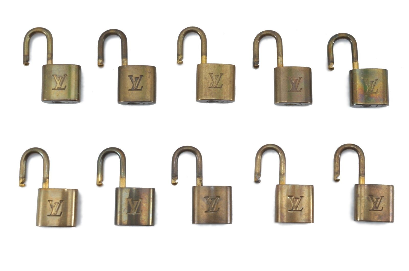 Authentic LOUIS VUITTON Padlock Gold 10Set LV H4267