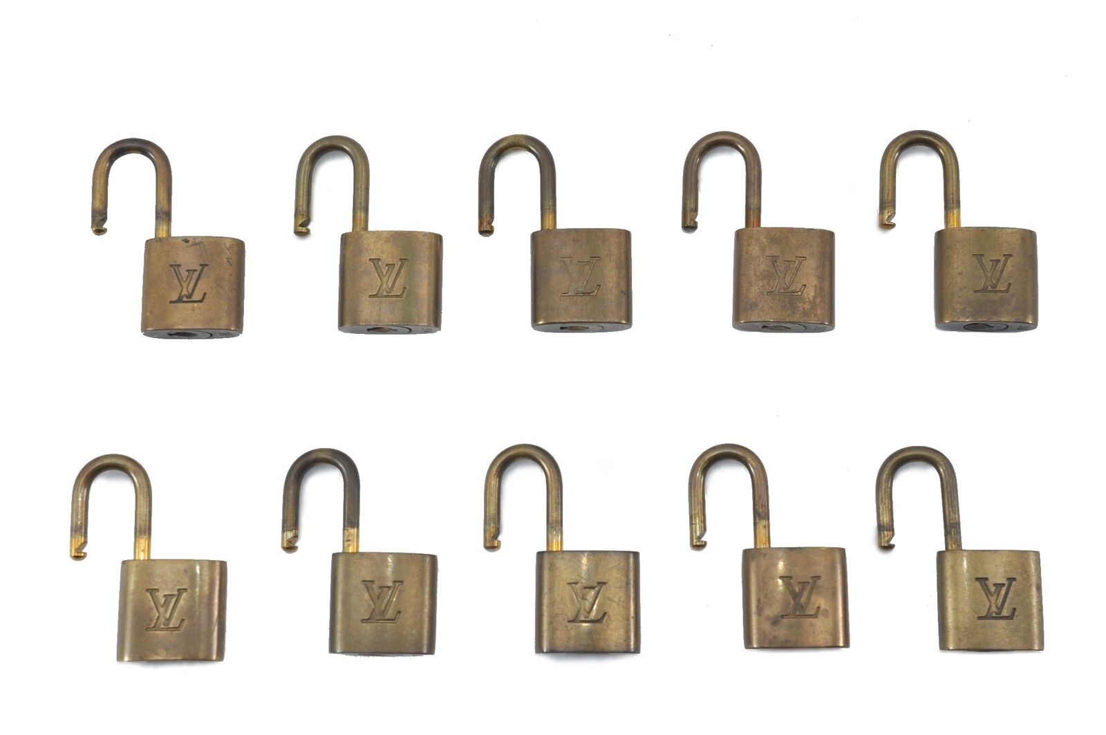 Authentic LOUIS VUITTON Padlock Gold 10Set LV H4269