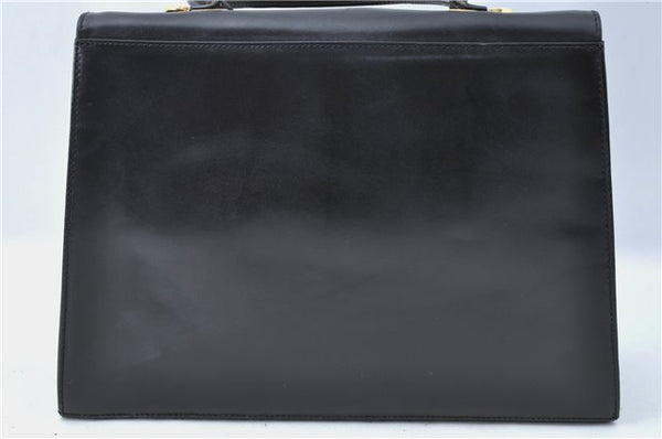 Authentic Ferragamo Gancini Leather 2 Way Shoulder Hand Bag Purse Black H4334