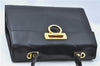 Authentic Ferragamo Gancini Leather 2 Way Shoulder Hand Bag Purse Black H4334
