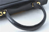 Authentic Ferragamo Gancini Leather 2 Way Shoulder Hand Bag Purse Black H4334