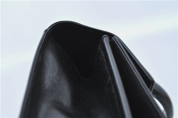 Authentic Ferragamo Gancini Leather 2 Way Shoulder Hand Bag Purse Black H4334
