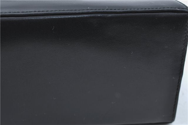 Authentic Ferragamo Gancini Leather 2 Way Shoulder Hand Bag Purse Black H4334