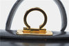 Authentic Ferragamo Gancini Leather 2 Way Shoulder Hand Bag Purse Black H4334