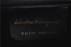 Authentic Ferragamo Gancini Leather 2 Way Shoulder Hand Bag Purse Black H4334