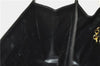 Authentic Ferragamo Gancini Leather 2 Way Shoulder Hand Bag Purse Black H4334