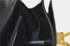 Authentic Ferragamo Gancini Leather 2 Way Shoulder Hand Bag Purse Black H4334