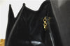 Authentic Ferragamo Gancini Leather 2 Way Shoulder Hand Bag Purse Black H4334