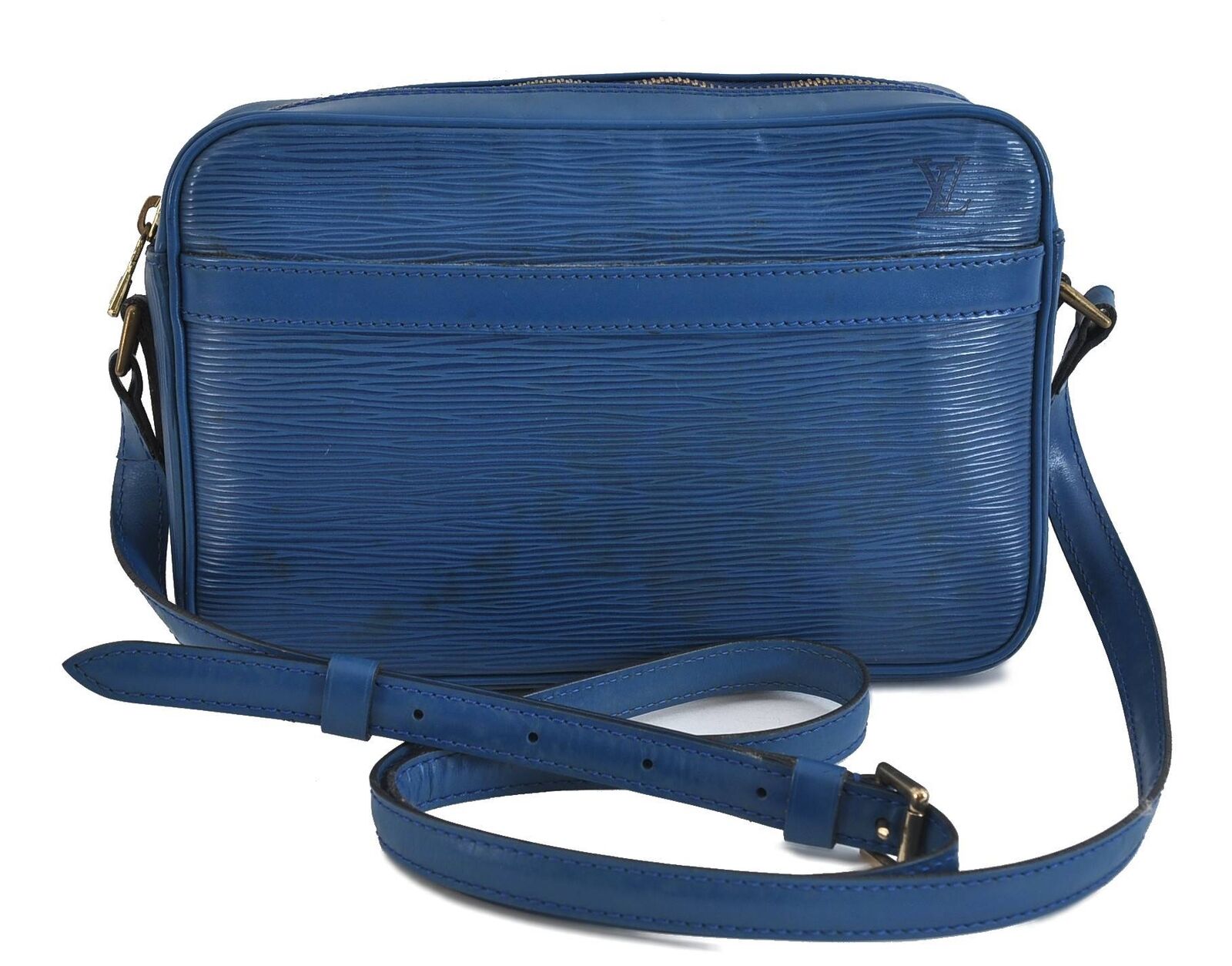 Authentic LOUIS VUITTON Epi Trocadero 24 Blue Shoulder Bag LV H4352