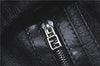 Authentic FENDI Zucca Mamma Baguette Shoulder Hand Bag Wool Leather Black H4390