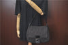 Authentic FENDI Zucca Mamma Baguette Shoulder Hand Bag Wool Leather Black H4390