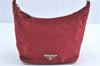 Authentic PRADA Nylon Tessuto Leather Hand Bag Pouch Purse BR1269 Red H4434