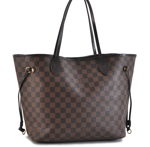 Authentic LOUIS VUITTON Damier Neverfull MM Tote Bag N51105 LV H4460