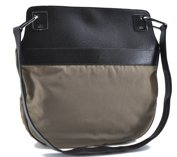 Authentic GUCCI Shoulder Cross Body Bag Nylon Leather 0013307 Khaki Green H4632