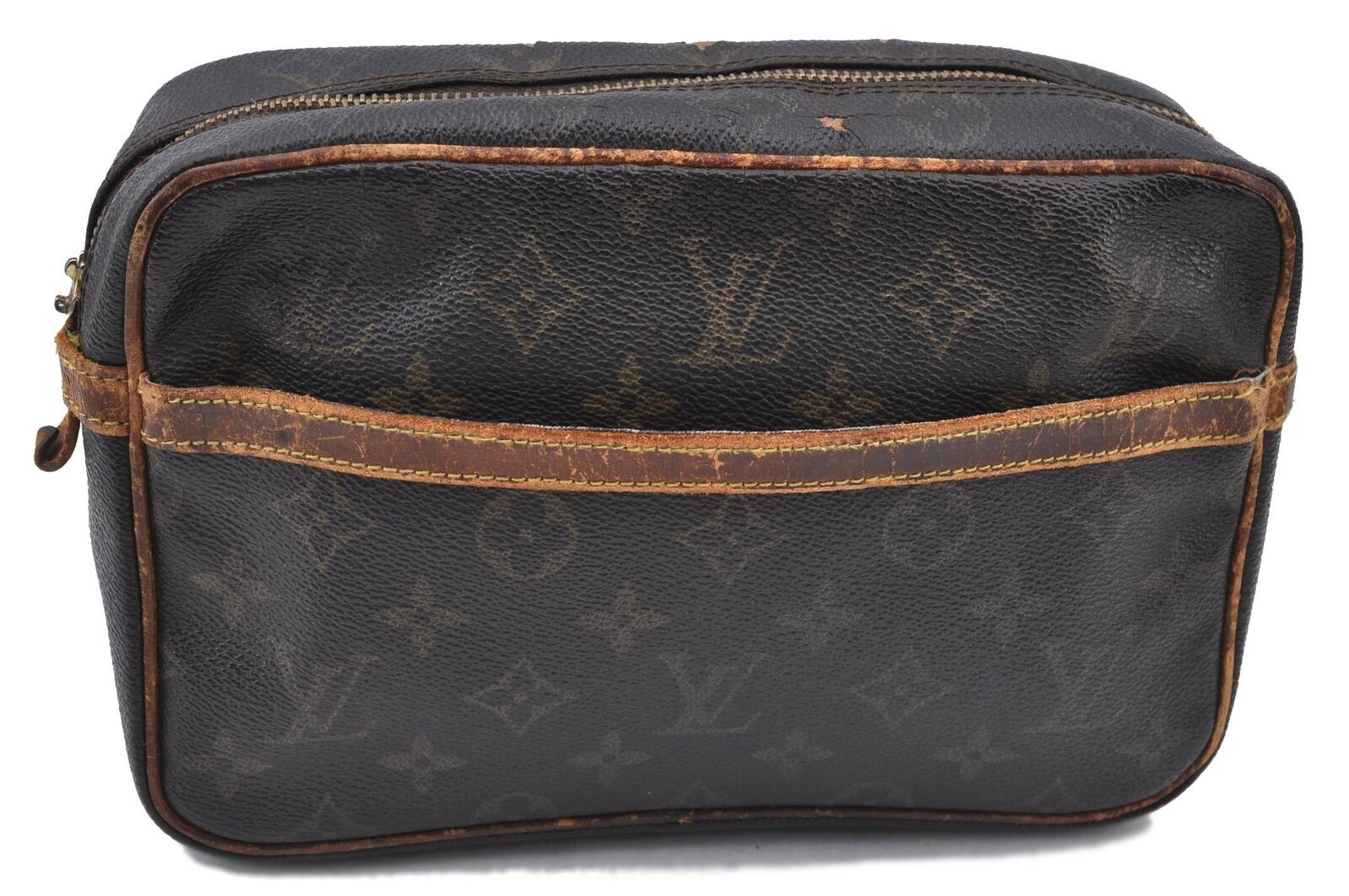 Auth LOUIS VUITTON Monogram Compiegne 23 Clutch Hand Bag M51847 Junk LV H4640
