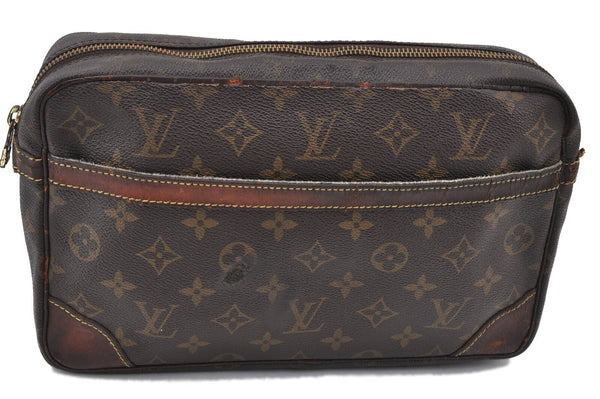 Authentic LOUIS VUITTON Monogram Compiegne 28 Clutch Hand Bag M51845 LV H4655