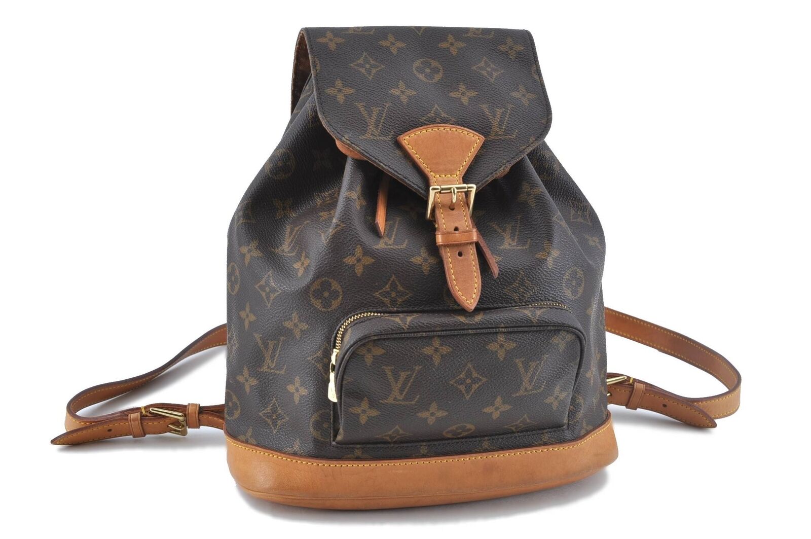 Authentic LOUIS VUITTON Monogram Montsouris MM Backpack M51136 LV H4681