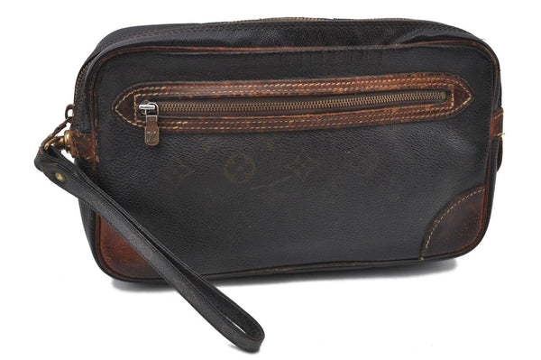 Auth LOUIS VUITTON Monogram Marly Dragonne GM Clutch Hand Bag M51825 LV H4693