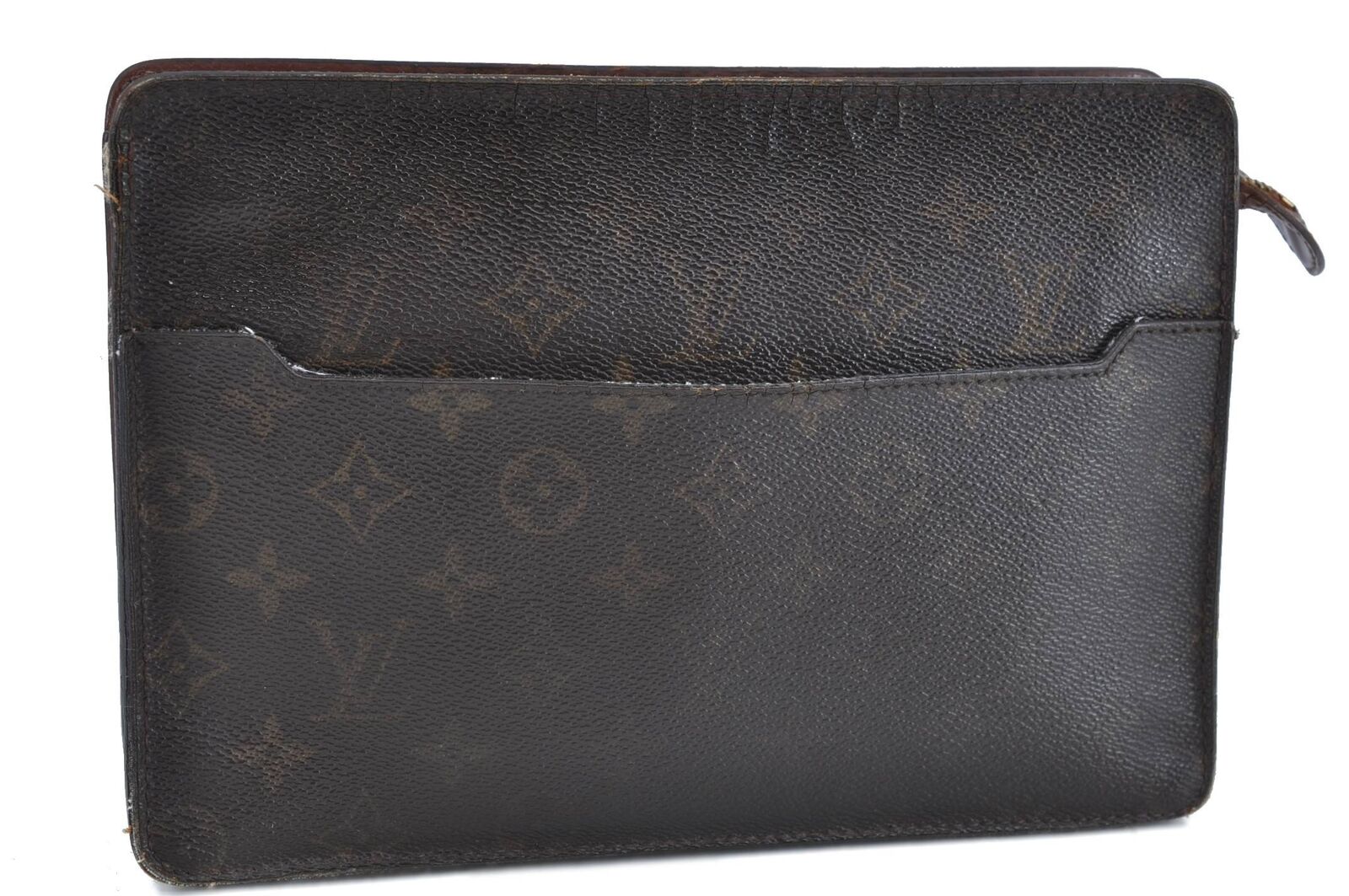 Authentic LOUIS VUITTON Monogram Pochette Homme Clutch Hand Bag M51795 LV H4694