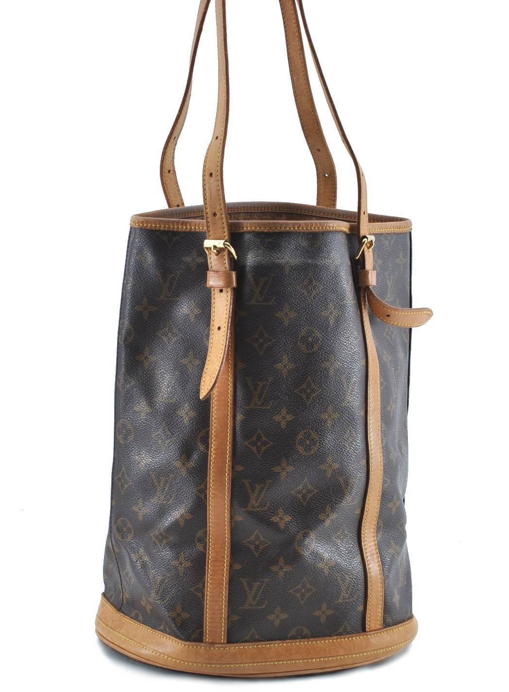 Authentic LOUIS VUITTON Monogram Bucket GM Shoulder Bag M42236 Junk H4717