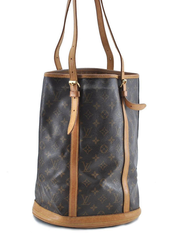 Authentic LOUIS VUITTON Monogram Bucket GM Shoulder Bag M42236 Junk H4717