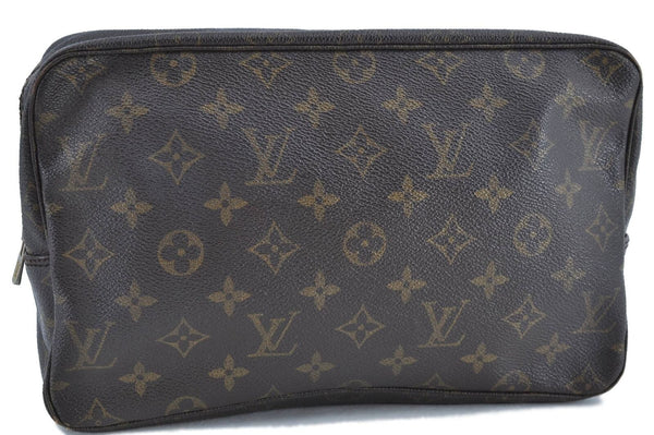 Auth LOUIS VUITTON Monogram Trousse Toilette 28 Clutch Hand Bag M47522 LV H4742