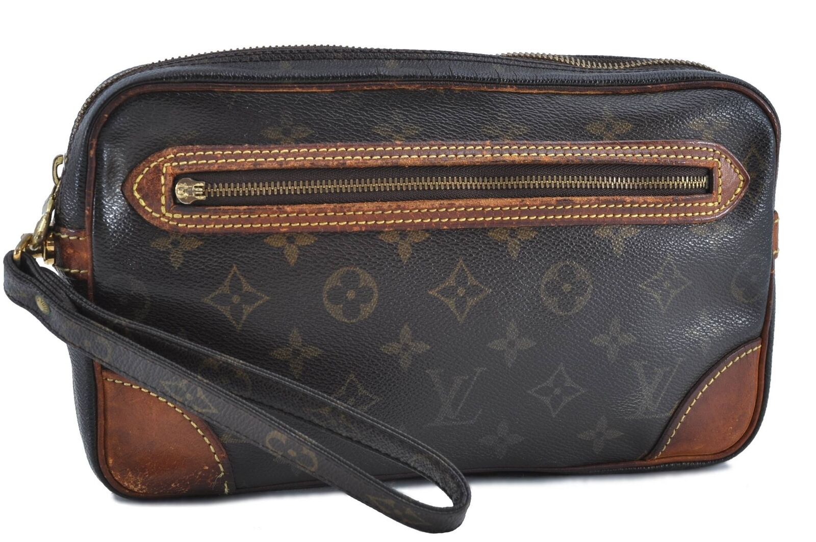 Auth LOUIS VUITTON Monogram Marly Dragonne GM Clutch Hand Bag M51825 LV H4745