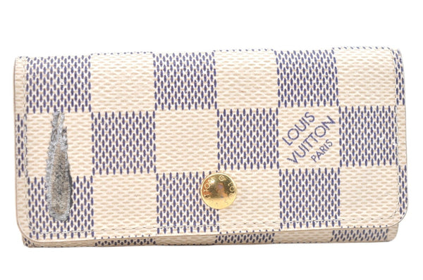 Authentic Louis Vuitton Damier Azur Multicles 4 Key Case Holder N60020 LV H4747