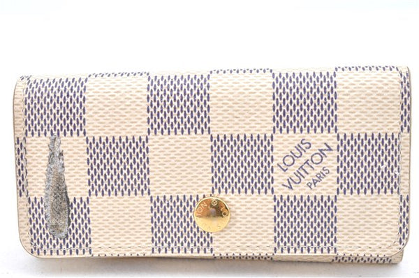 Authentic Louis Vuitton Damier Azur Multicles 4 Key Case Holder N60020 LV H4747