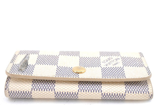 Authentic Louis Vuitton Damier Azur Multicles 4 Key Case Holder N60020 LV H4747