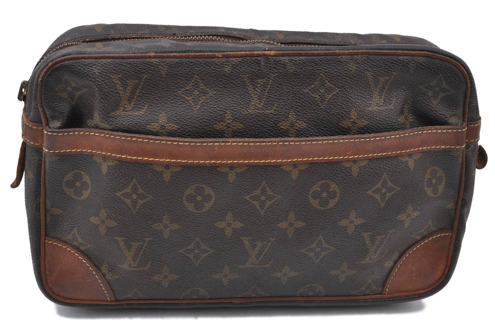Authentic LOUIS VUITTON Monogram Compiegne 28 Clutch Hand Bag M51845 Junk H4764