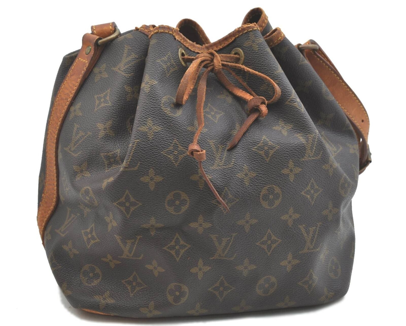 Authentic LOUIS VUITTON Monogram Petit Noe Shoulder Bag M42226 LV H4775