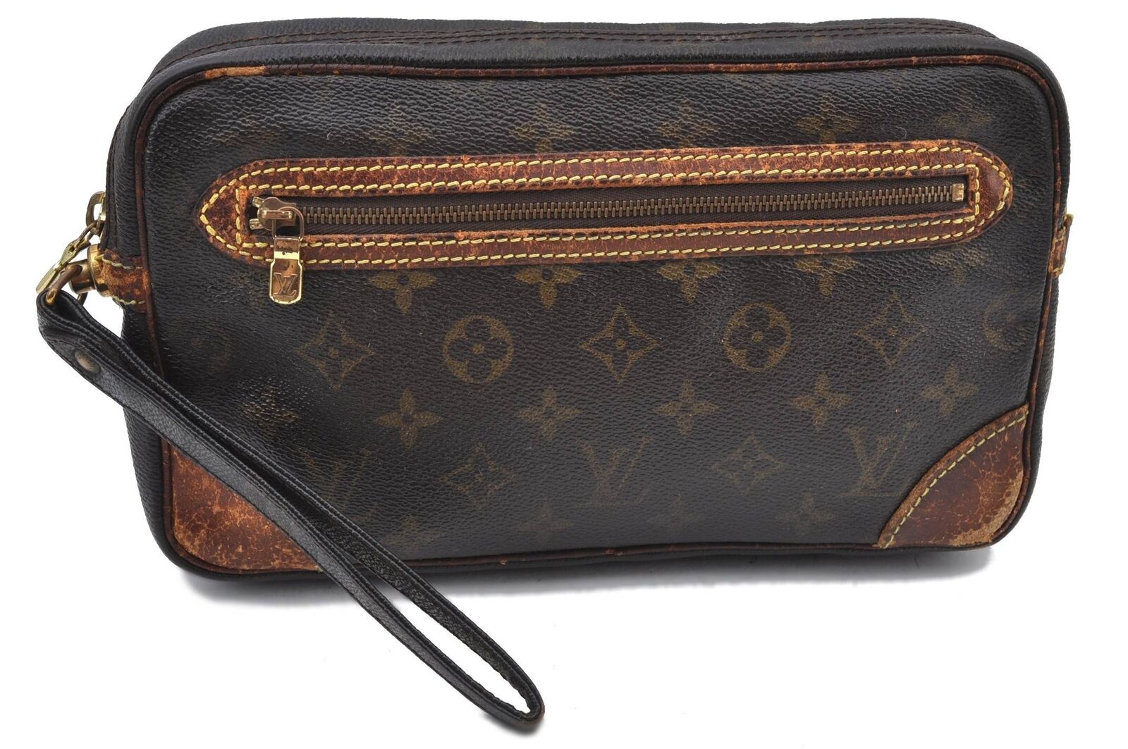 Auth LOUIS VUITTON Monogram Marly Dragonne GM Clutch Hand Bag M51825 LV H4778