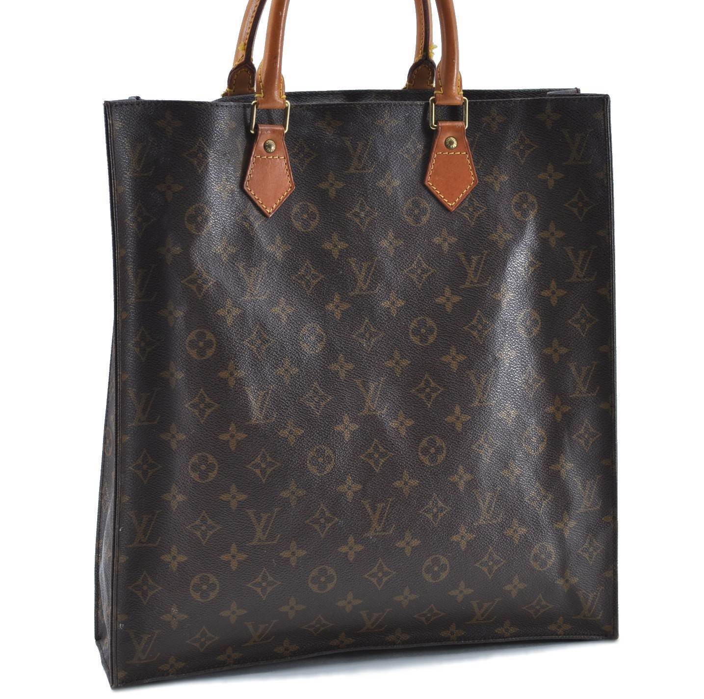 Authentic LOUIS VUITTON Monogram Sac Plat Hand Bag M51140 LV Junk H4836