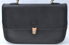 Authentic Burberrys Vintage Leather Hand Bag Purse Black H4844