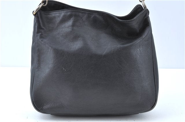 Authentic GUCCI Bamboo Hand Bag Purse Leather Black H4850