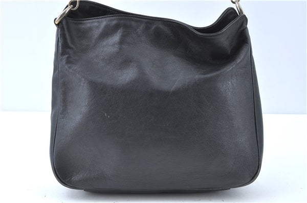 Authentic GUCCI Bamboo Hand Bag Purse Leather Black H4850