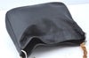 Authentic GUCCI Bamboo Hand Bag Purse Leather Black H4850